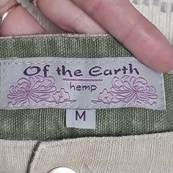 Hemp Cargo Midi Skirt Natural Beige Shell Button Slubbed Fabric M Of the Earth - Picture 5 of 9